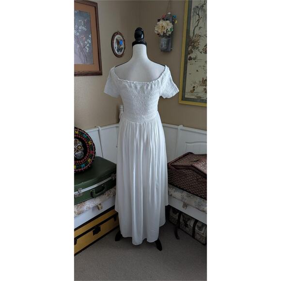 2000s Nation AK Outfits Smocked Off Shoulder Hi- Lo Dress - Picture 2 of 4